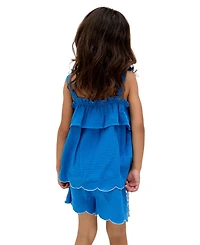 Raffya Kids Savvanah Frill Neck All Over Embroidered Co-Ord Set