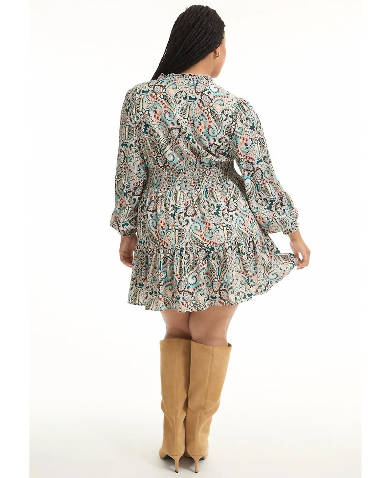 June + Vie Women's Smocked Georgette Tunic