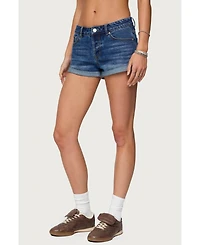 Edikted Women's Rylin Low-Rise Denim Shorts