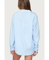 Edikted Women's Yaffa Oversized Gingham Button Up Shirt