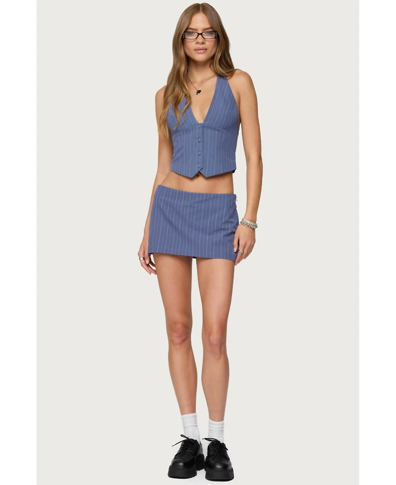 Edikted Women's Frankey Pinstripe Mini Skort