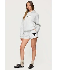 Edikted Womens Big Love Sweat Shorts