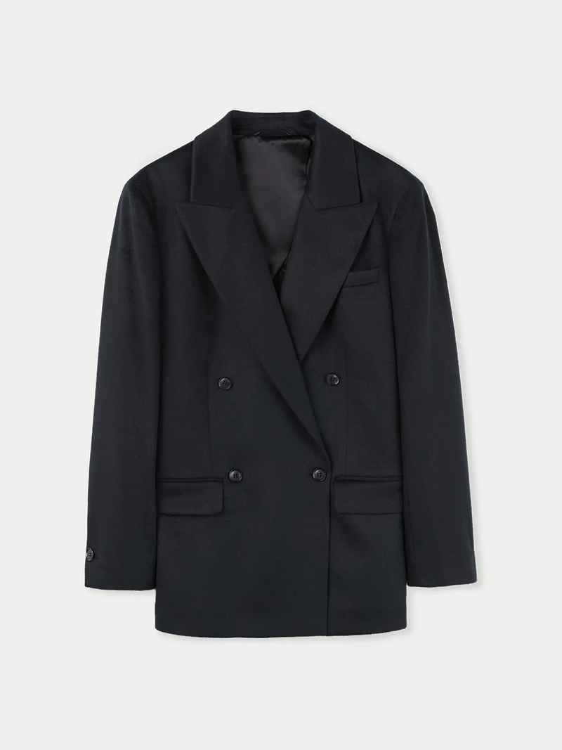 Gobi Cashmere Double-Breasted Cashmere Blazer