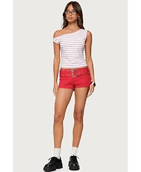 Edikted Women's Keryn Striped Asymmetric Top