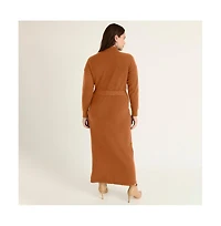 June + Vie Women's Plus Turtleneck Sweater Dress