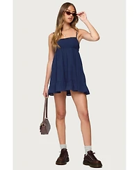 Edikted Women's Calley Scrunchy Tiered Mini Dress