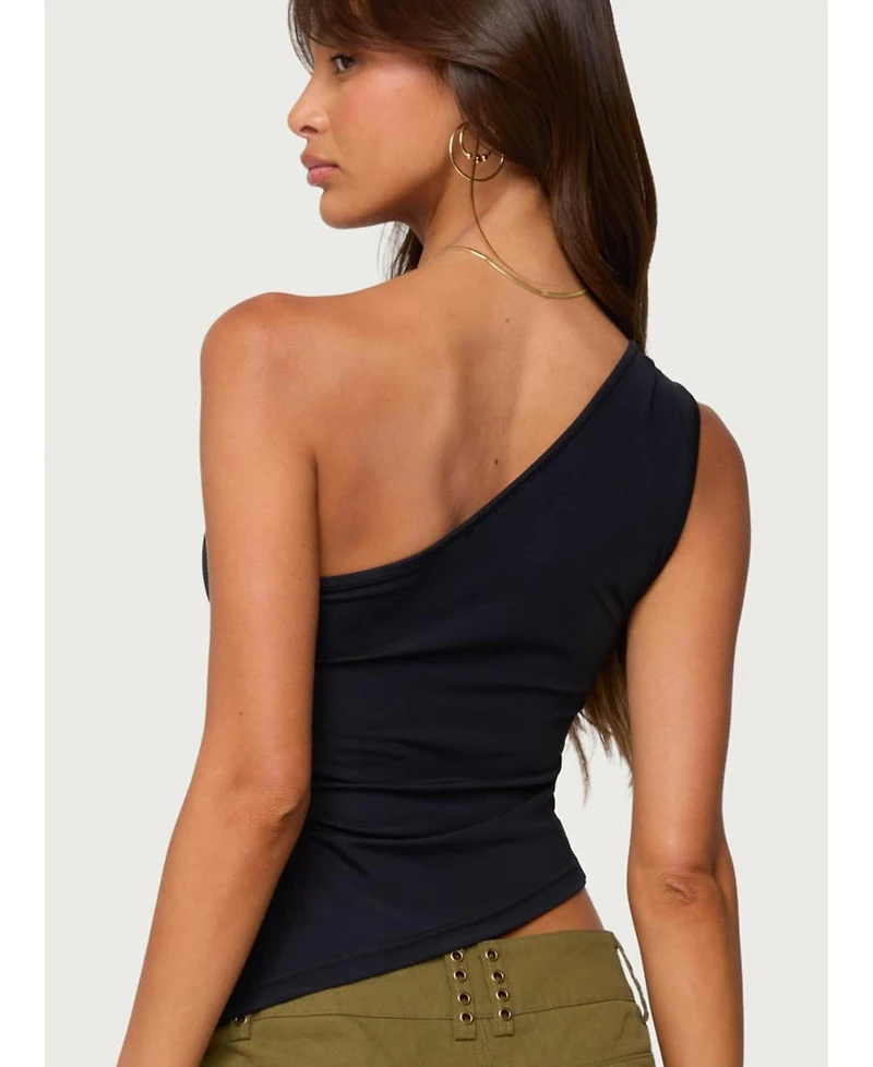Edikted Women's Knotted One Shoulder Asymmetric Top