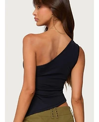 Edikted Women's Knotted One Shoulder Asymmetric Top