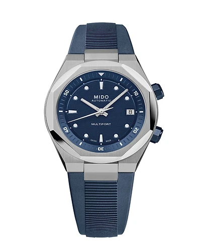 Mido Unisex Multifort 8 Blue Rubber Swiss Automatic Watch, 40mm