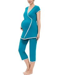 kimi + kai Maternity Cindy Nursing 2-Piece Pajamas Set