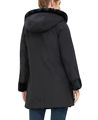 Bgsd Women's Brielle Hooded Reversible Faux Mink Fur Coat