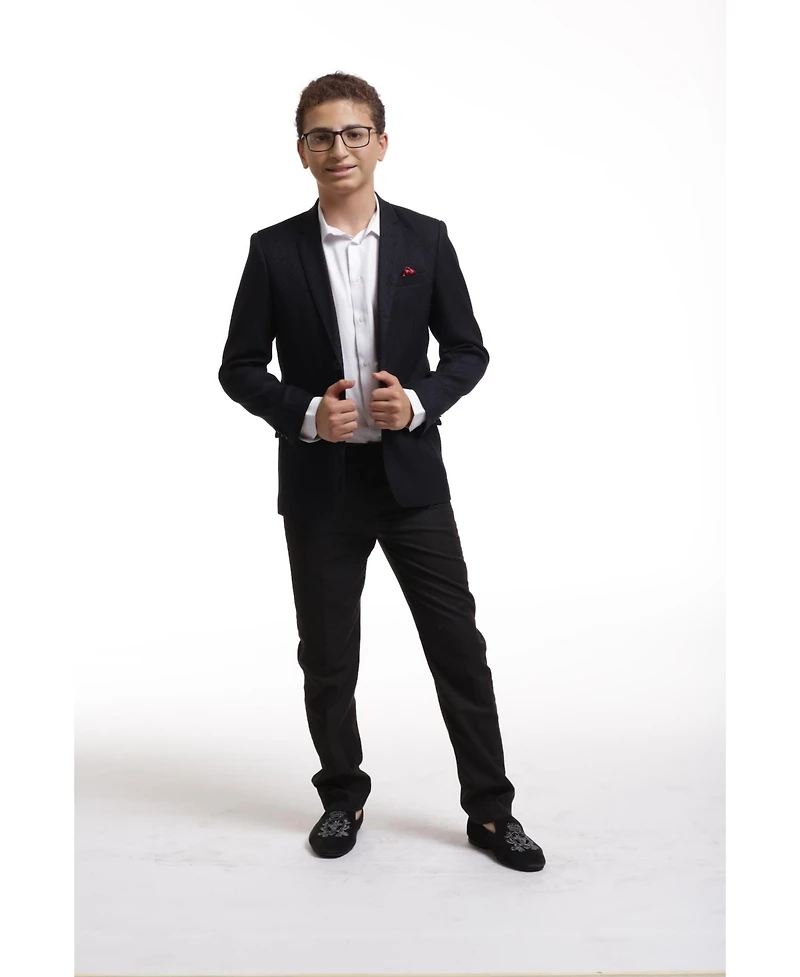 Elie Balleh Toddler Black Slim Fit Digital Rain Jacket
