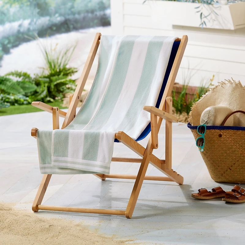 Linery & Co. 100% Cotton Velour Cabana Stripe Beach Towel, 4 Pack - 30" x 60"