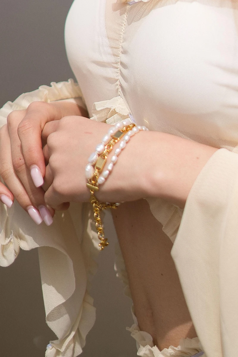 Classicharms Mia Layered Luxe Freshwater Pearl Bracelet
