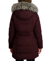 Nautica Women's Faux-Fur-Trim Hooded Puffer Coat