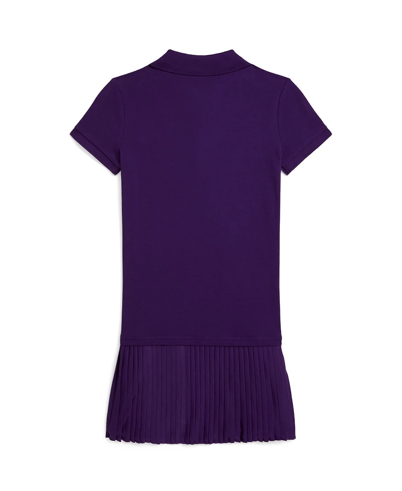 Polo Ralph Lauren Big Girls Pleated Stretch Mesh Dress