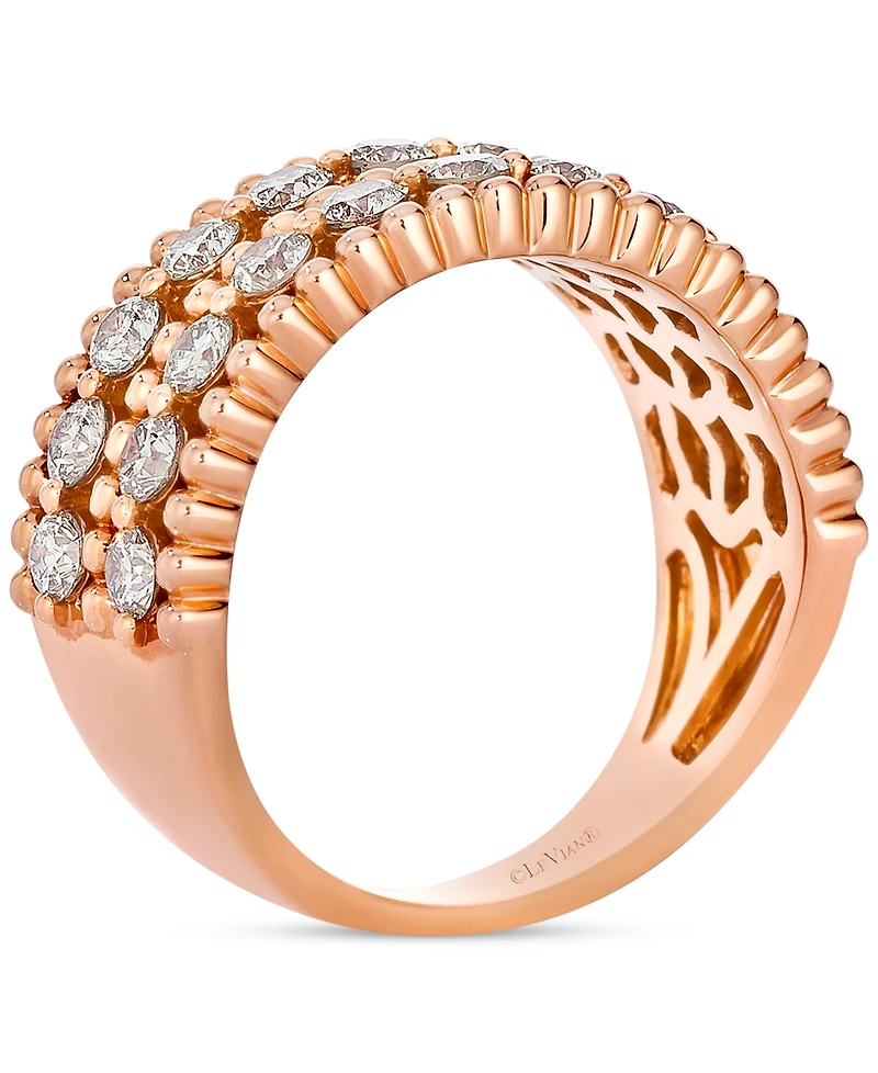 Le Vian Nude Diamond Double Row Beaded Ring (1-1/3 ct. t.w.) in 14k Rose Gold