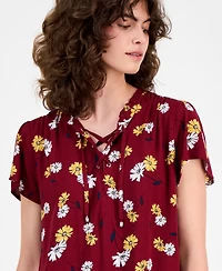 Tommy Hilfiger Women's Daisy Lace-Up Ruffled Blouse