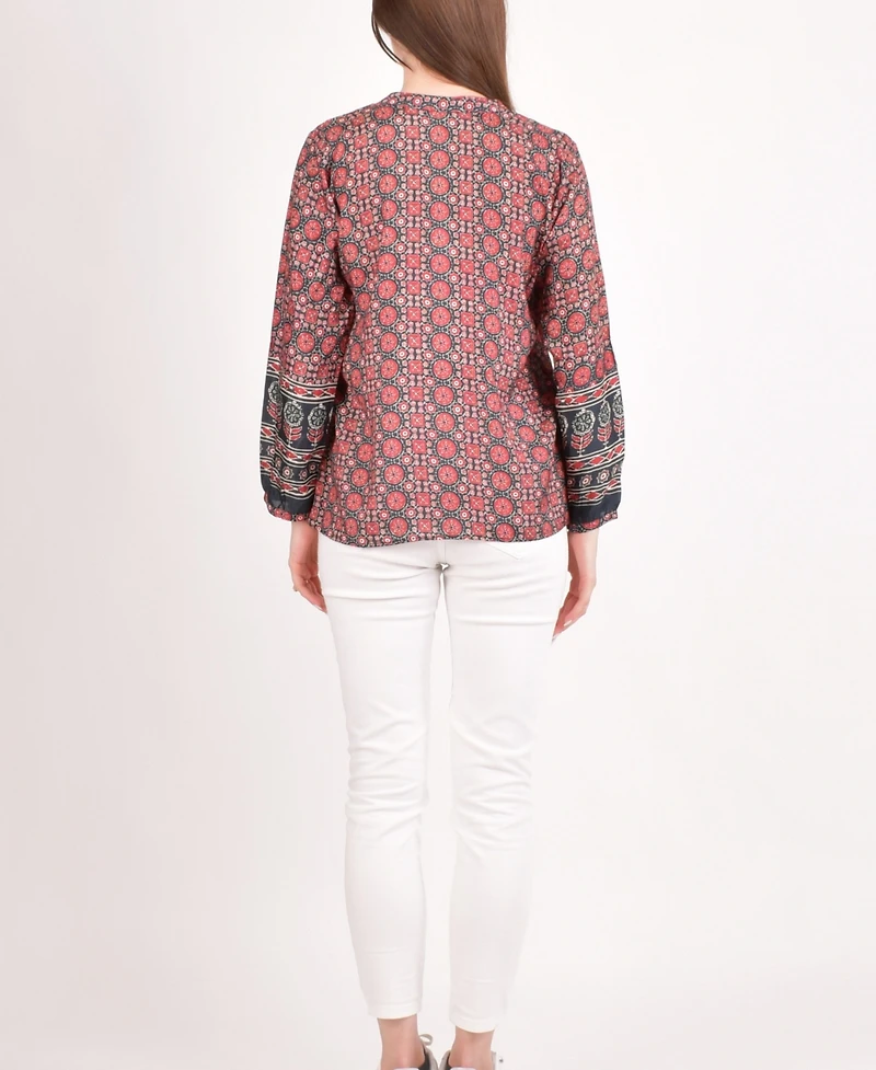 Raas Women's Muslin Silk Button-Up Top