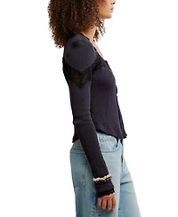 Free People Women's Lets Party Square-Neck Button-Front Top