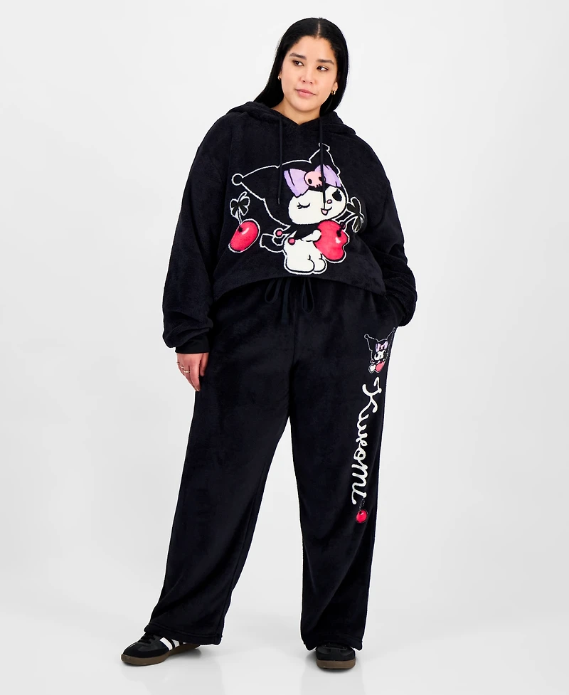 Love Tribe Trendy Plus Kuromi Fleece Pullover Hoodie