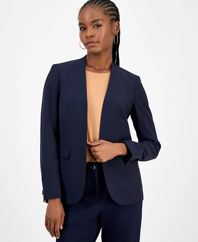 Bar Iii Women's Collarless Open-Front Bi-Stretch Blazer