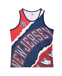 Mitchell & Ness Men's Navy New Jersey Nets Jumbotron 2.0 Sublimated Tank Top