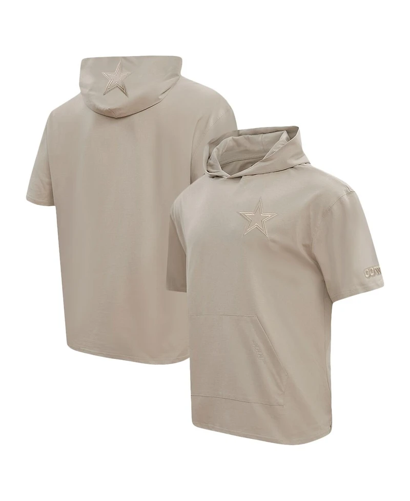 Pro Standard Men's Tan Dallas Cowboys Neutrals Capsule Short Sleeve Pullover Hoodie