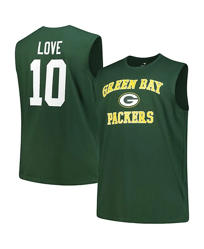 Fanatics Men's Jordan Love Green Bay Packers Big Tall Muscle Tank Top