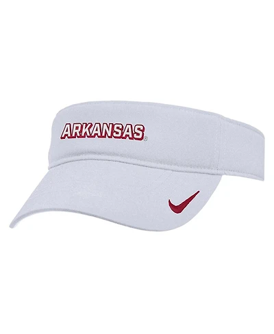 Nike Men's White Arkansas Razorbacks 2025 On-Field Ace Performance Adjustable Visor Hat