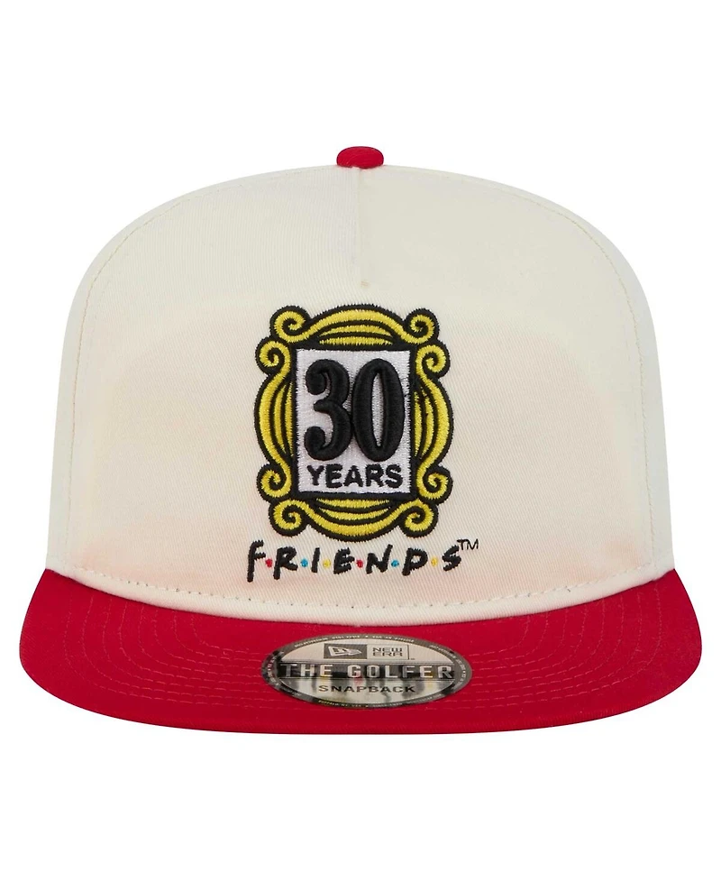 New Era Men's White/Red Friends 30th Anniversary Golfer Snapback Hat