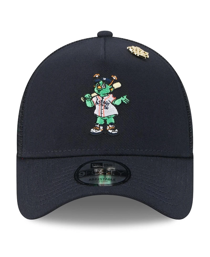 New Era Men's Navy Houston Astros 2025 Big League Chew A-Frame 9FORTY Adjustable Trucker Hat
