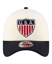 New Era Men's Cream Usmnt 1950 Retro Foam 9FORTY Adjustable Hat