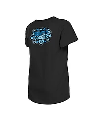 New Era Big Girls Black Charlotte Fc Bubble Heart T-Shirt