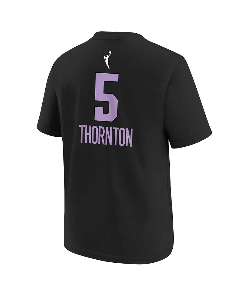 Nike Big Boys and Girls Kayla Thornton Black Golden State Valkyries Explorer Edition Player Name Number T-Shirt