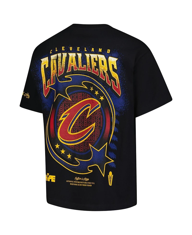 Two Hype Men's Black Cleveland Cavaliers Drip Dime Collection Premium T-Shirt