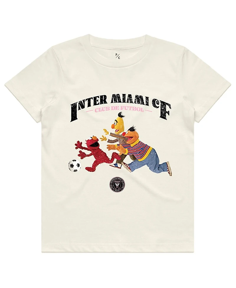 Peace Collective Big Boys and Girls Cream Inter Miami Cf Photorealistic T-Shirt