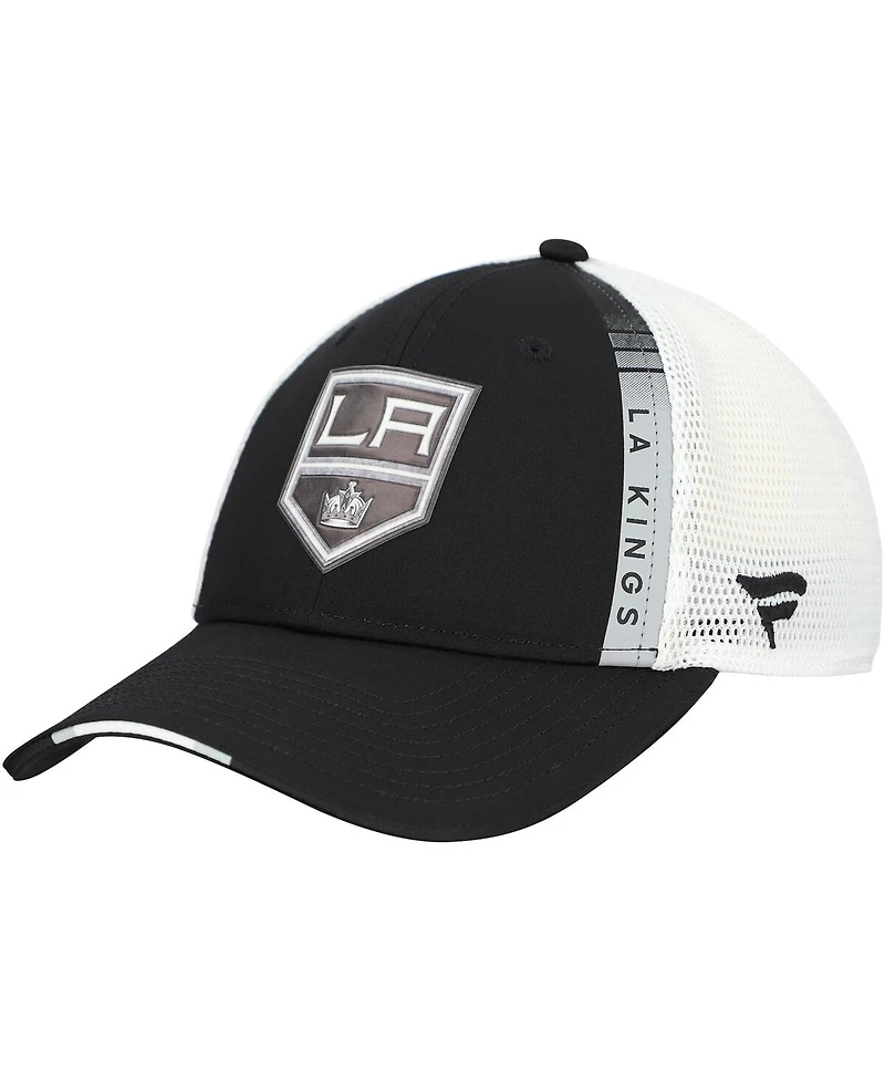 Fanatics Men's Black Los Angeles Kings Authentic Pro Draft Adjustable Trucker Hat