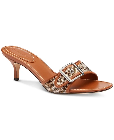 Coach Women's Margot Crystal Signature Jacquard Sandals