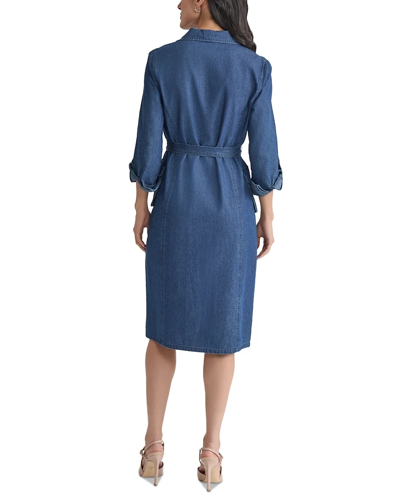 Jones New York Petite Denim Cargo Shirtdress
