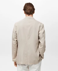 Mango Men's Slim-Fit Linen Suit Blazer