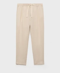 Mango Men's Slim-Fit Drawstring Linen Pants