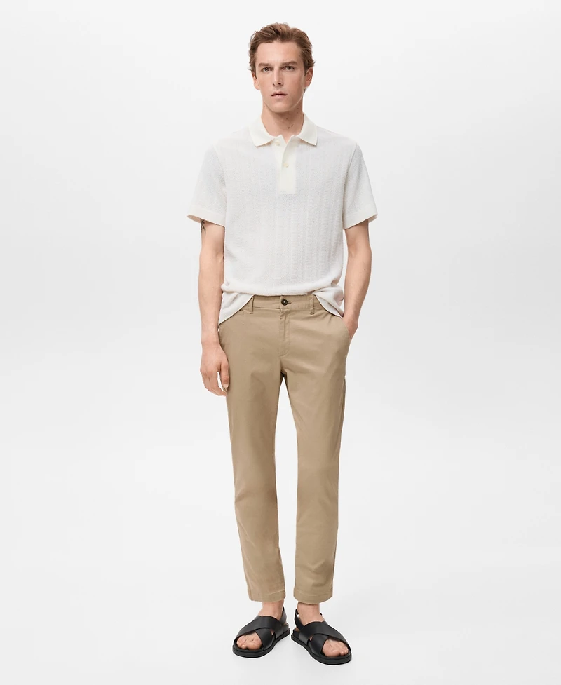 Mango Men's Prato Cropped Tapered Chino Pants