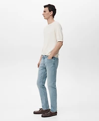 Mango Men's Frayed Effect Jan Slim-Fit Jeans
