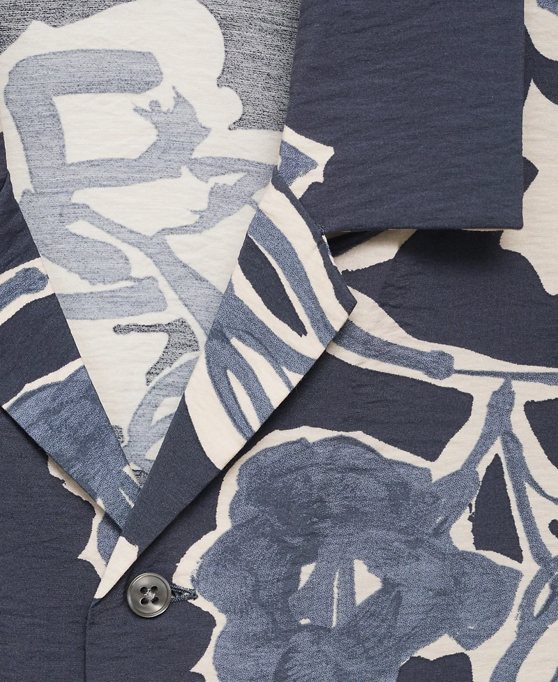 Mango Men's Wrinkled-Effect Floral Shirt