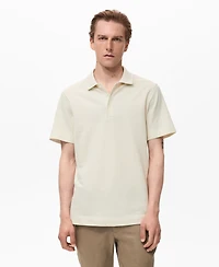 Mango Men's Fine Rib-Knit Polo Shirt