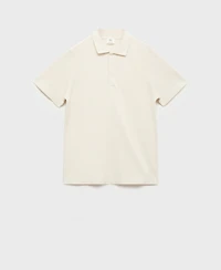 Mango Men's Fine Rib-Knit Polo Shirt