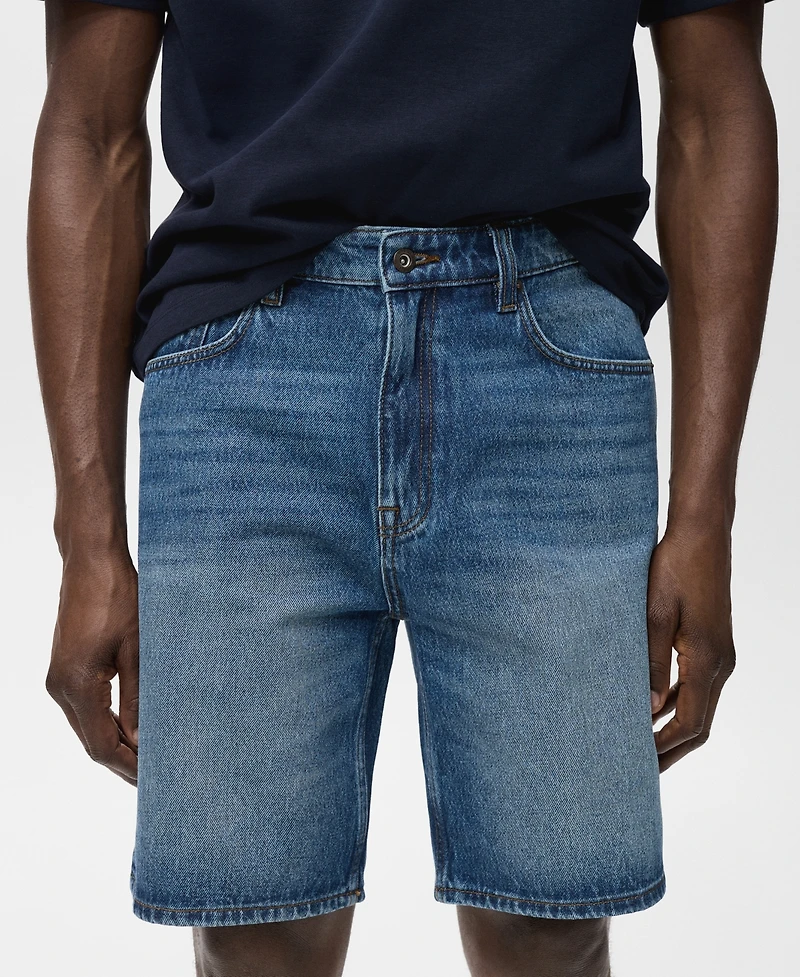 Mango Men's Regular-Fit 9" Denim Shorts