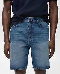 Mango Men's Regular-Fit 9" Denim Shorts