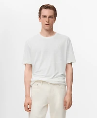 Mango Men's Linen Slim-Fit T-Shirt